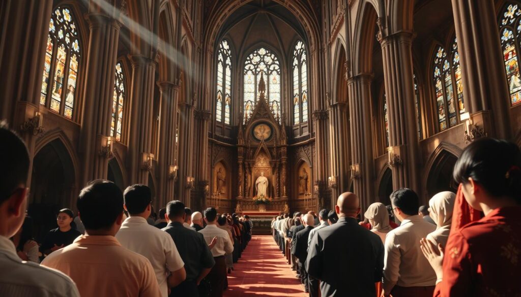 Jemaat Jakarta beribadah di Katedral